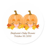 Pink Pacifier Pumpkins Baby Shower Favor Sticker