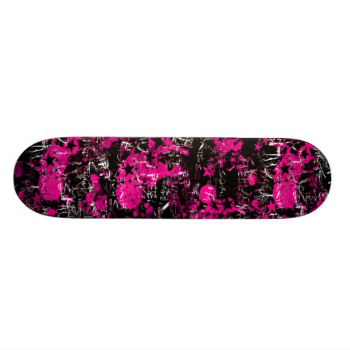 Pink Paint Splatter Custom Skate Board