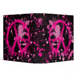 PINK PAINT SPLATTER PEACE SIGN BINDER