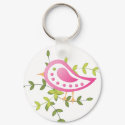 Pink Paisely Bird keychains by trennea Pink Paisely Bird keychains