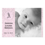 Pink Paisley Baby Girl Announcement