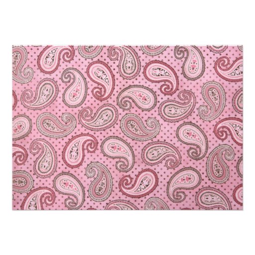Pink Paisley Baby Girl Shower Invitation