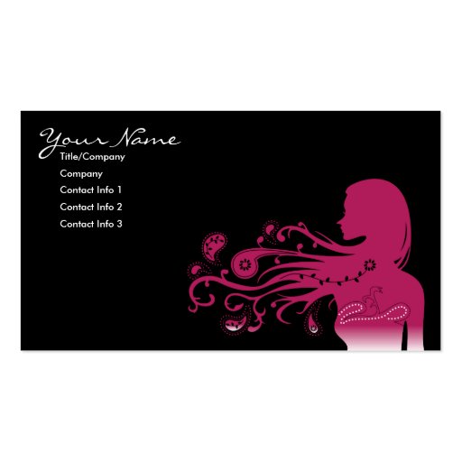 pink paisley business card templates (front side)