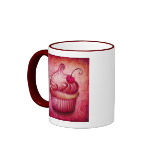 pink paisley cupcake mug