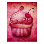 Pink Paisley Cupcake Post Cards