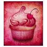 pink paisley cupcake