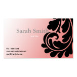 Pink paisley damask business card