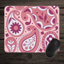 Pink Paisley Flower Mousepad mousepads