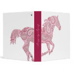 Pink Paisley Horse Vinyl Binders