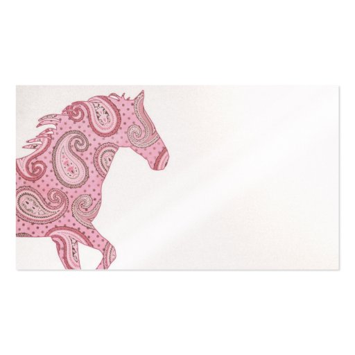 Pink Paisley Horse Business Card Templates (back side)