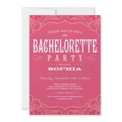 Pink Paisley Invitations for a Bachelorette Party (10-pack)