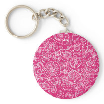 Pink Paisley Key Chain