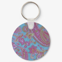 Pink Paisley Keychain