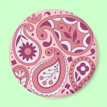 Pink Paisley Magnet magnets