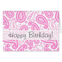 Pink Paisley Pattern Card