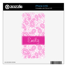 Pink Paisley Pattern Decal For The iPhone 4S