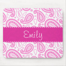 Pink Paisley Pattern Mousepads