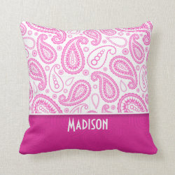 Pink Paisley Pattern Throw Pillows