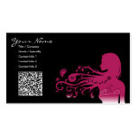 pink paisley :  qr code business card
