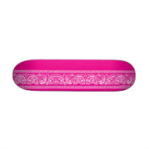 Pink Paisley Skateboard Mini