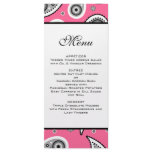 Pink Paisley Wedding Menu Personalized Rack Card