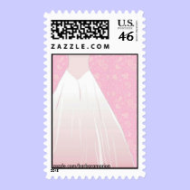 pink paisly elegant bridal attendant gown postage