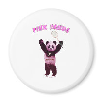 Pink Panda Badminton Fridge Magnet