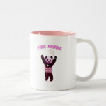 Pink Panda Badminton Two-Tone Coffee Mug