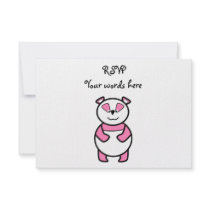 Pink panda bear personalized announcement