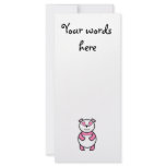 Pink panda bear personalized rack card