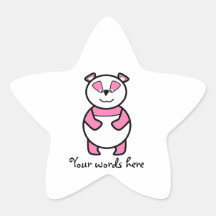Pink panda bear stickers