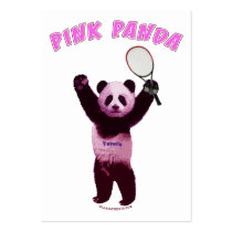 Pink Panda Bear Tennis Business Cards