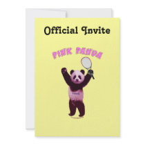 Pink Panda Bear Tennis Personalized Invite