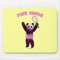 Pink Panda Bear Tennis Mouse Pad