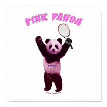 Pink Panda Bear Tennis Print