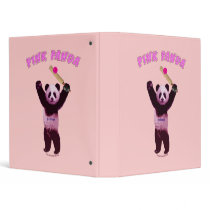 Pink Panda Cricket 3 Ring Binders