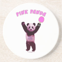 Pink Panda Ping Pong Drink Coasters
