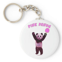 Pink Panda Ping Pong Key Chains
