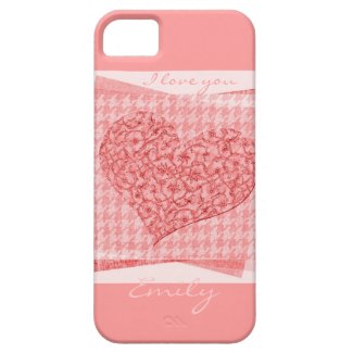 Pink paper heart - Ilove you iPhone 5 Cover
