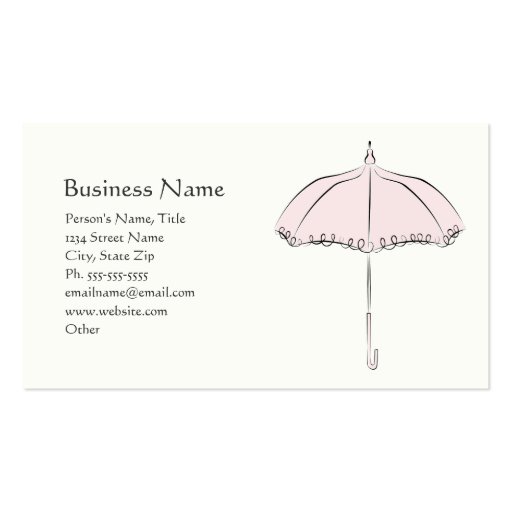 Pink Parasol Business Card Template