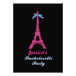 Pink Paris Eiffel Tower Bachelorette Party invite invitations