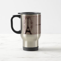 Pink Paris Grunge Travel Mug