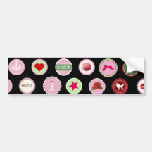 Pink Paris love girly pattern Bumper Sticker
