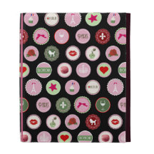 Pink Paris love girly pattern iPad Folio Case