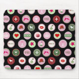 Pink Paris love girly pattern Mouse Pad