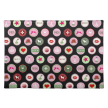 Pink Paris love girly pattern Placemat