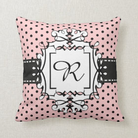 Pink Paris Polka Dot Fantasy Retro Style Pillow Throw Pillows