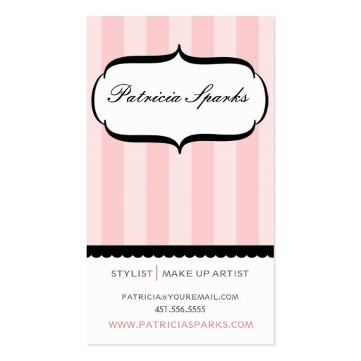 Pink Parlour Business Card (front side)