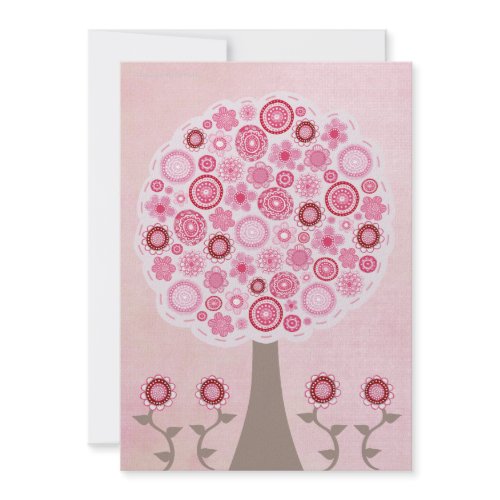 Pink Party Birthday Designer Tree Invitation invitation