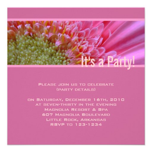 Pink Party Invitation